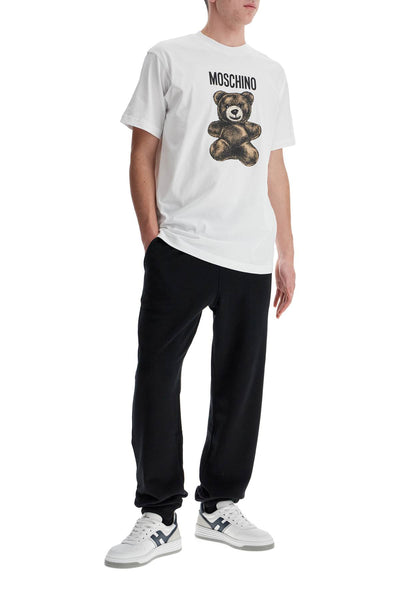 moschino teddy bear printed t-shirt V0710 0241 MULTI WHITE