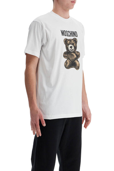 moschino teddy bear printed t-shirt V0710 0241 MULTI WHITE