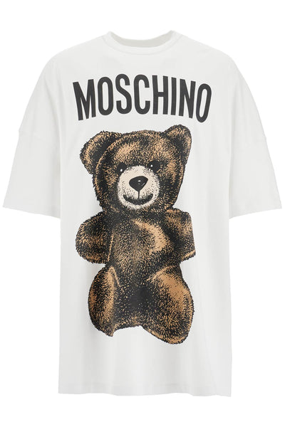 moschino teddy bear print maxi t V0712 0244 MULTI WHITE