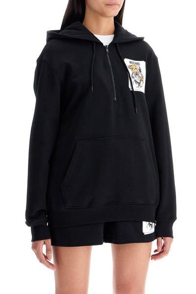 hooded teddy bear sweatshirt V1708 5528 MULTI BLACK