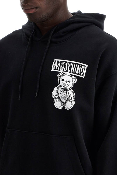 hooded sweatshirt with drawn V1725 7028 MULTI BLACK