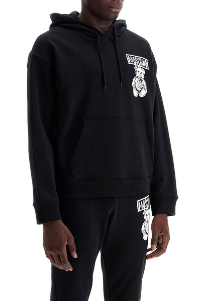 hooded sweatshirt with drawn V1725 7028 MULTI BLACK