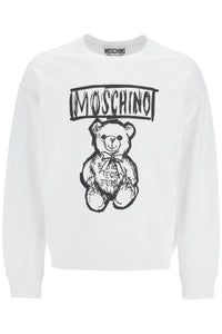 teddy bear print sweatshirt V1727 7028 MULTI WHITE