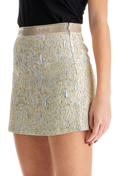 GANNI metallic cloquã© mini skirt W0038 GOLD/SILVER | Italystation.com - Shop Now at italystation.com