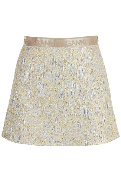 GANNI metallic cloquã© mini skirt W0038 GOLD/SILVER | Italystation.com - Shop Now at italystation.com