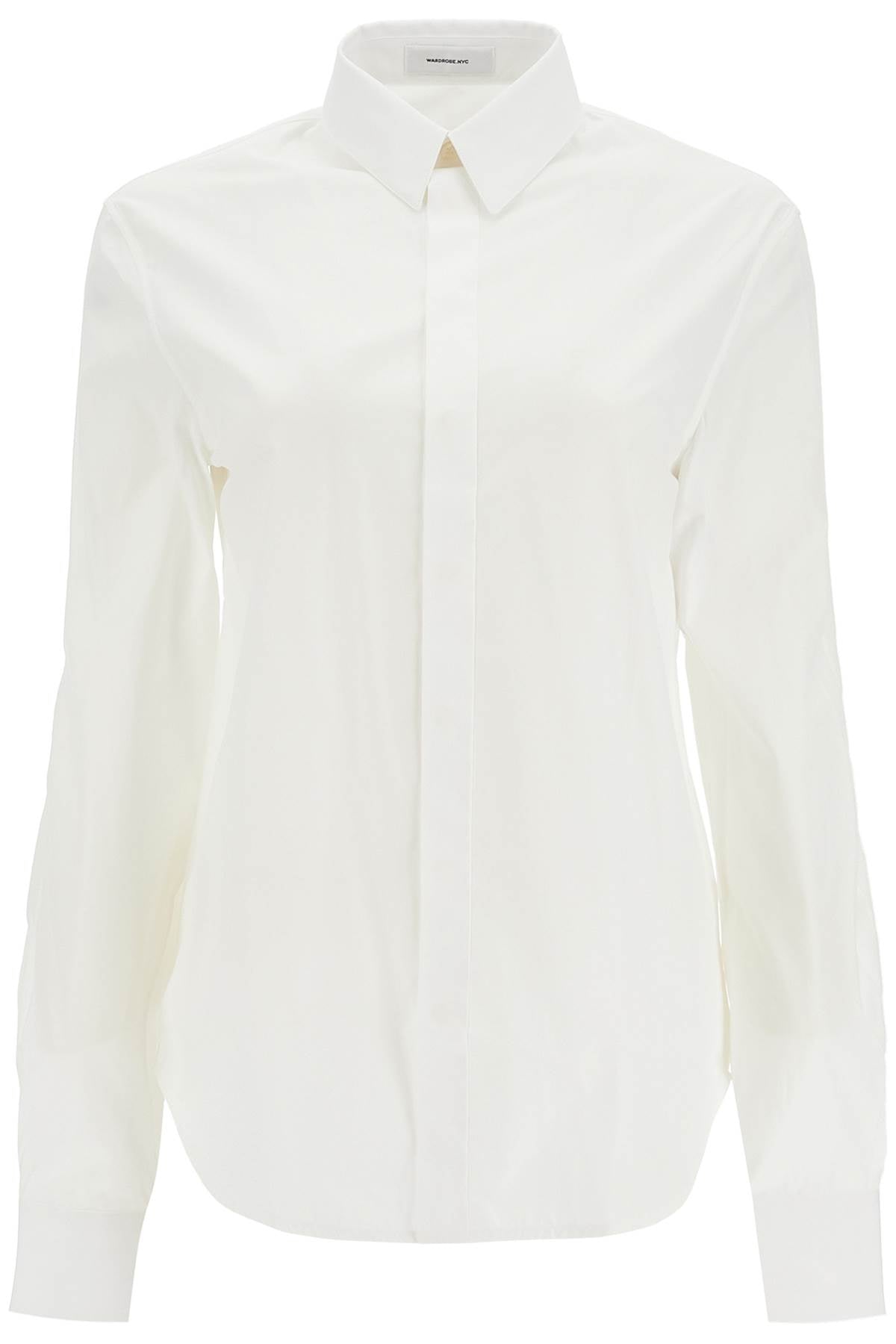 flared cotton shirt for women W1028R12 WHITE