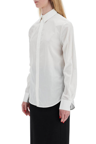 flared cotton shirt for women W1028R12 WHITE