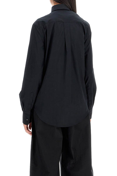 flared cotton shirt for women W1028R12 BLACK