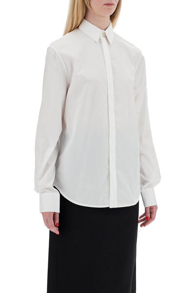 flared cotton shirt for women W1028R12 WHITE