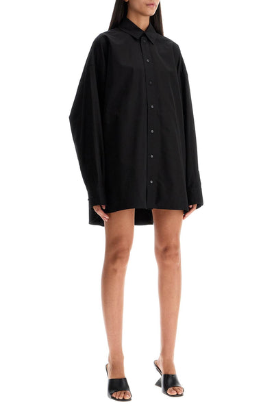 mini shirt dress with button closure W1085R17 BLACK