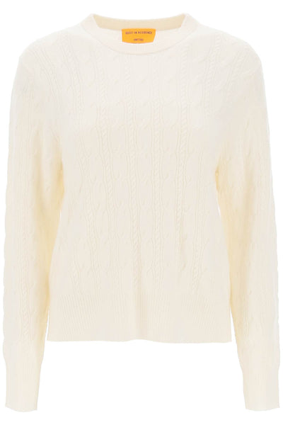 twin cable cashmere sweater W11010CM CREAM