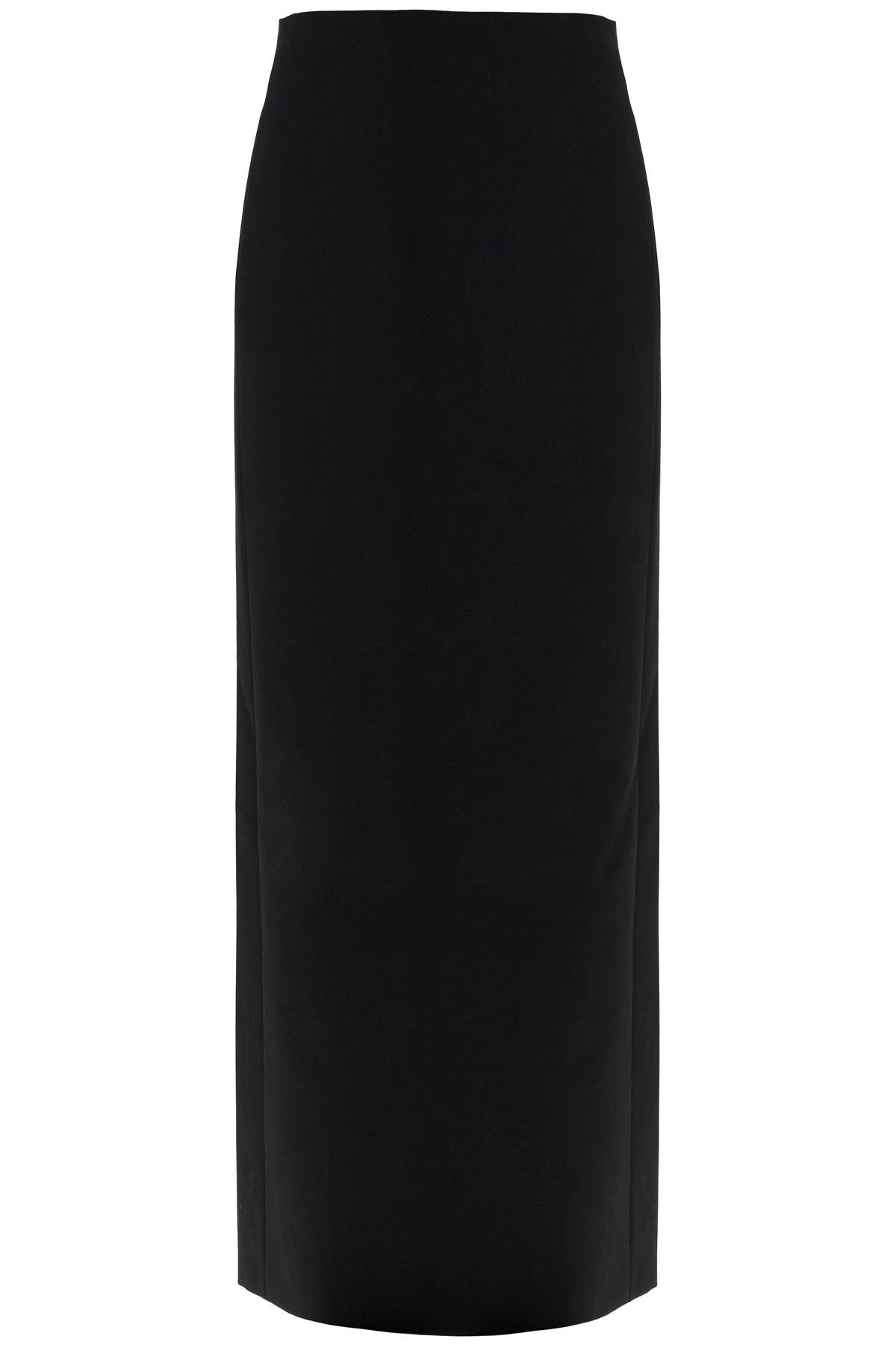 long skirt in grain de poudre W2071PC BLACK