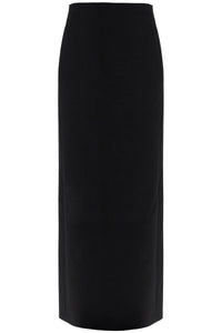 long skirt in grain de poudre W2071PC BLACK