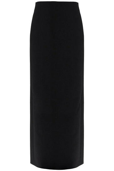 long skirt in grain de poudre W2071PC BLACK