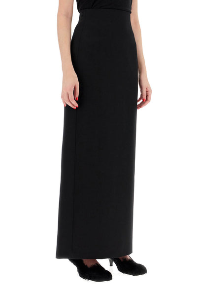 long skirt in grain de poudre W2071PC BLACK