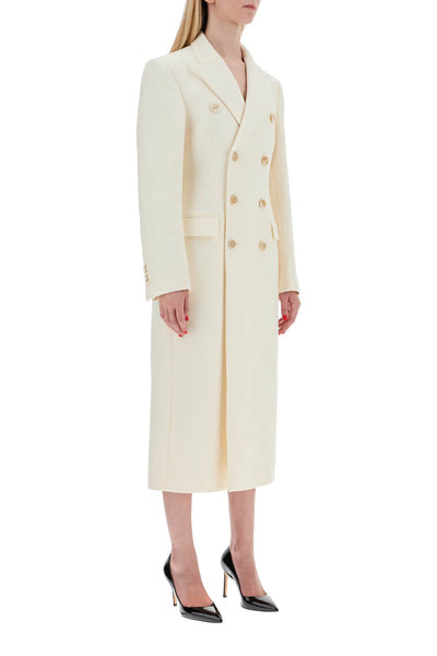 double-breasted maxi coat W4010R05 OFF WHITE