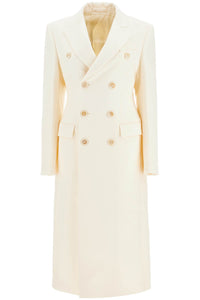 double-breasted maxi coat W4010R05 OFF WHITE