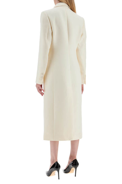 double-breasted maxi coat W4010R05 OFF WHITE