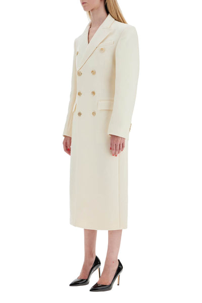 double-breasted maxi coat W4010R05 OFF WHITE