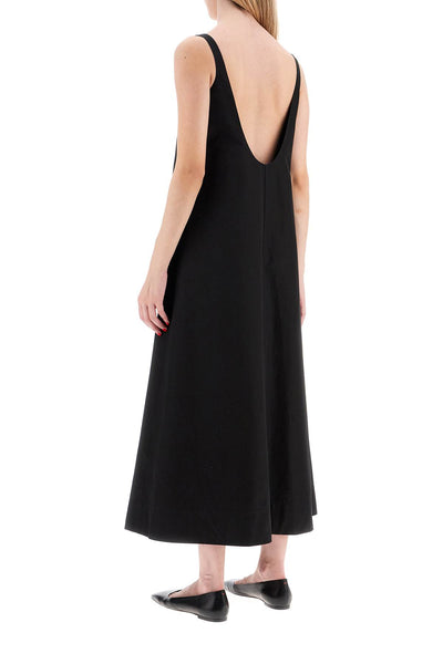 flared poplin dress with W5066R17 BLACK