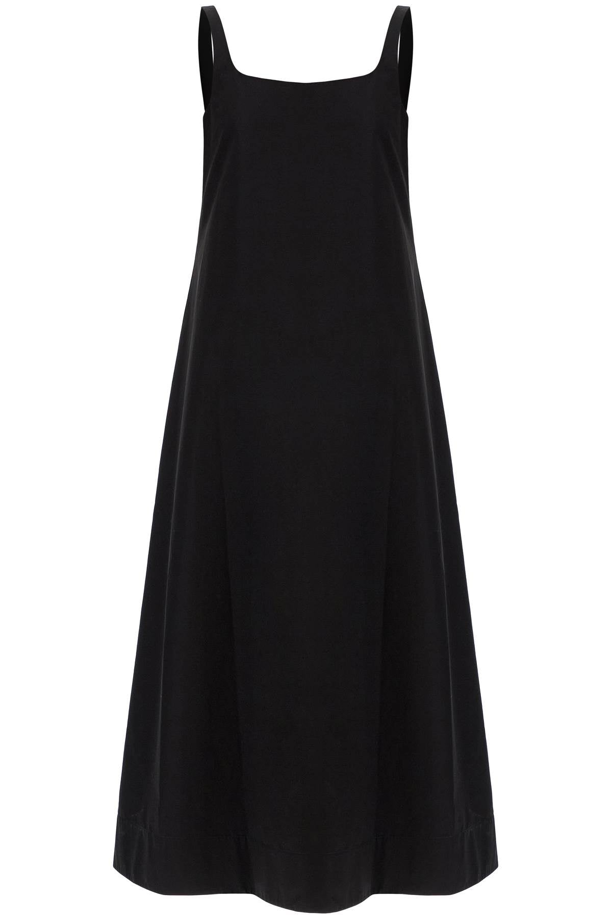 flared poplin dress with W5066R17 BLACK