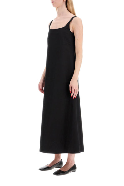 flared poplin dress with W5066R17 BLACK