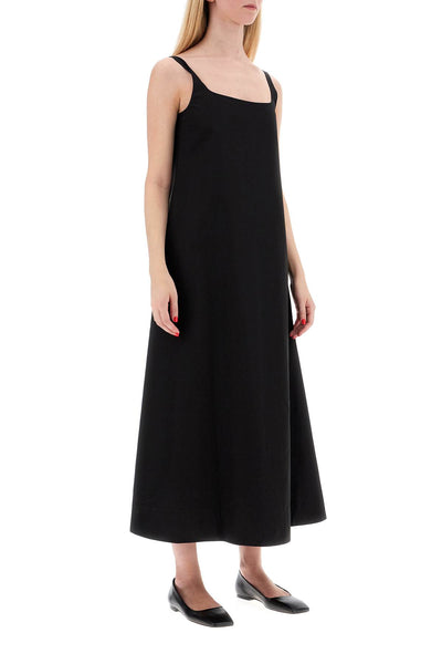 flared poplin dress with W5066R17 BLACK