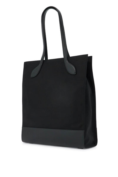 n/s nylon and leather tote bag WAE02W NY284 MULTIBLACK+PALL