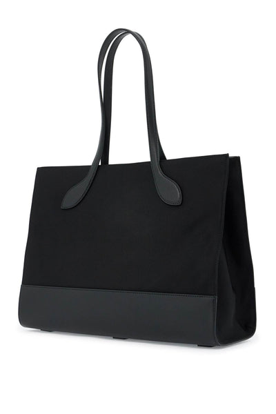 east/west nylon and leather tote bag WAE02X NY284 MULTIBLACK+PALL