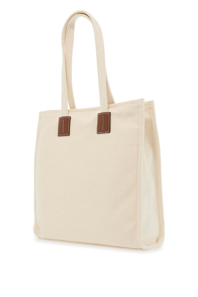 akelei canvas tote bag with WAE05B CV011 NATURAL/CUERO+ORO