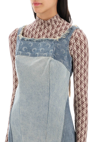 regenerated-denim mini dress WDR056 UDEN0002 BLUE GREY