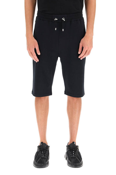 sweatshorts with flocked logo BH1OA003BB04 NOIR BLANC