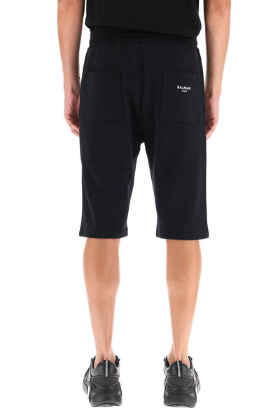 sweatshorts with flocked logo BH1OA003BB04 NOIR BLANC