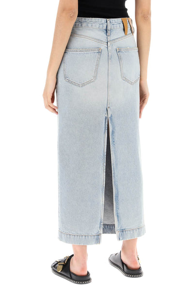 erika's denim midi skirt in WSK02 DBL01W069 LIL LIGHT