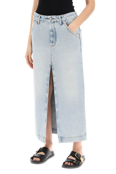 erika's denim midi skirt in WSK02 DBL01W069 LIL LIGHT