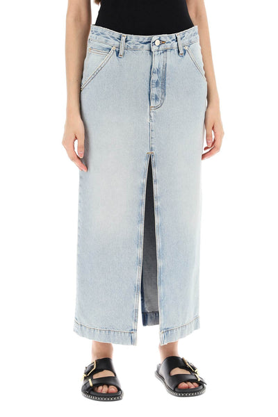 erika's denim midi skirt in WSK02 DBL01W069 LIL LIGHT