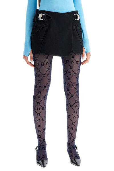 recycled mesh moonogram tights WUW034A CJER0005 NAVY