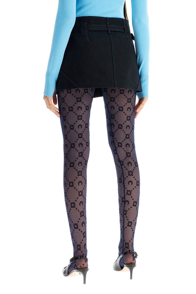 recycled mesh moonogram tights WUW034A CJER0005 NAVY