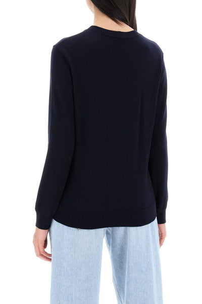 wool crewneck pullover WVAWM F23289 DARK NAVY