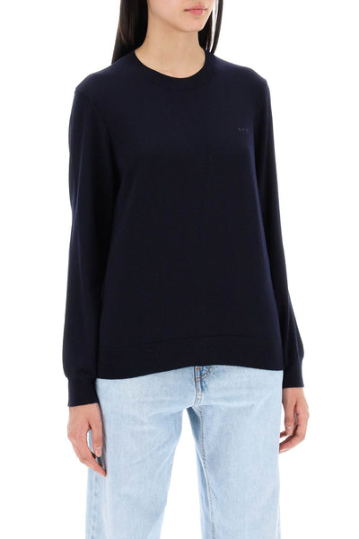 wool crewneck pullover WVAWM F23289 DARK NAVY