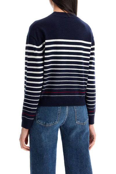 "striped wool billie pullover WVBDC F23332 DARK NAVY