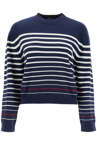 "striped wool billie pullover WVBDC F23332 DARK NAVY