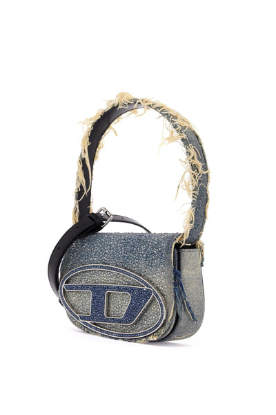 1dr denim and crystal shoulder bag X08396 P6803 MEDIUM BLUE