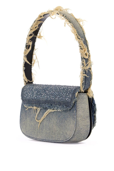 1dr denim and crystal shoulder bag X08396 P6803 MEDIUM BLUE