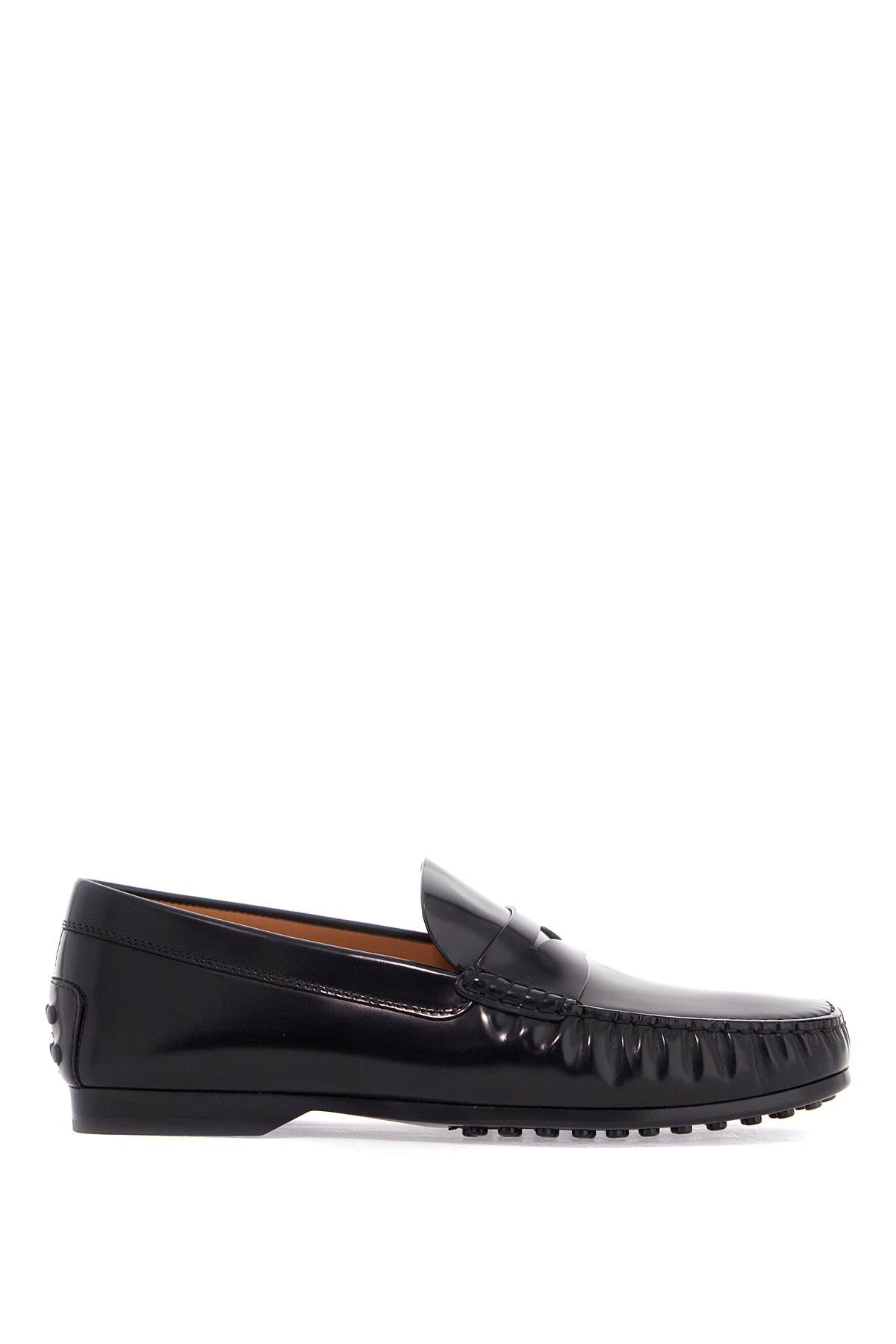 men's black calfskin loafers with elegant insert and rubber sole XXM31L00640U14 NERO | Italystation.com