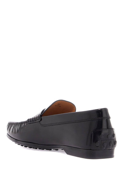 men's black calfskin loafers with elegant insert and rubber sole XXM31L00640U14 NERO | Italystation.com