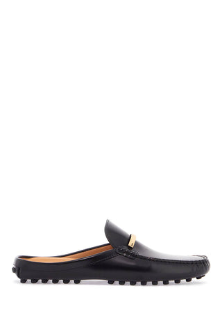 black calfskin slip-on loafers with metallic strap and rubber sole XXW22L0IY70U18 NERO