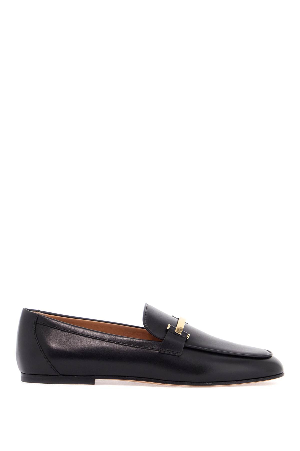 black calfskin women's loafers with metallic band XXW79A0JE50SMX NERO