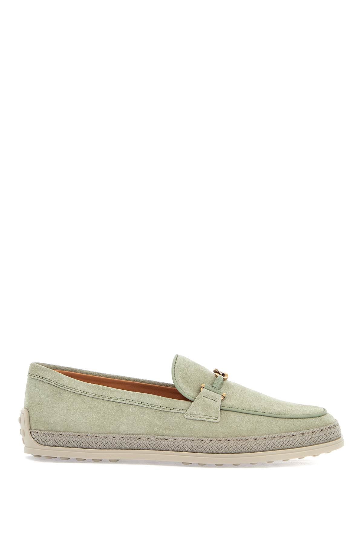 TOD'S oil green calfskin loafers with leather sole and gold deta | Italystation.com - Shop Now at italystation.com