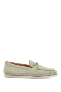 TOD'S oil green calfskin loafers with leather sole and gold deta | Italystation.com - Shop Now at italystation.com